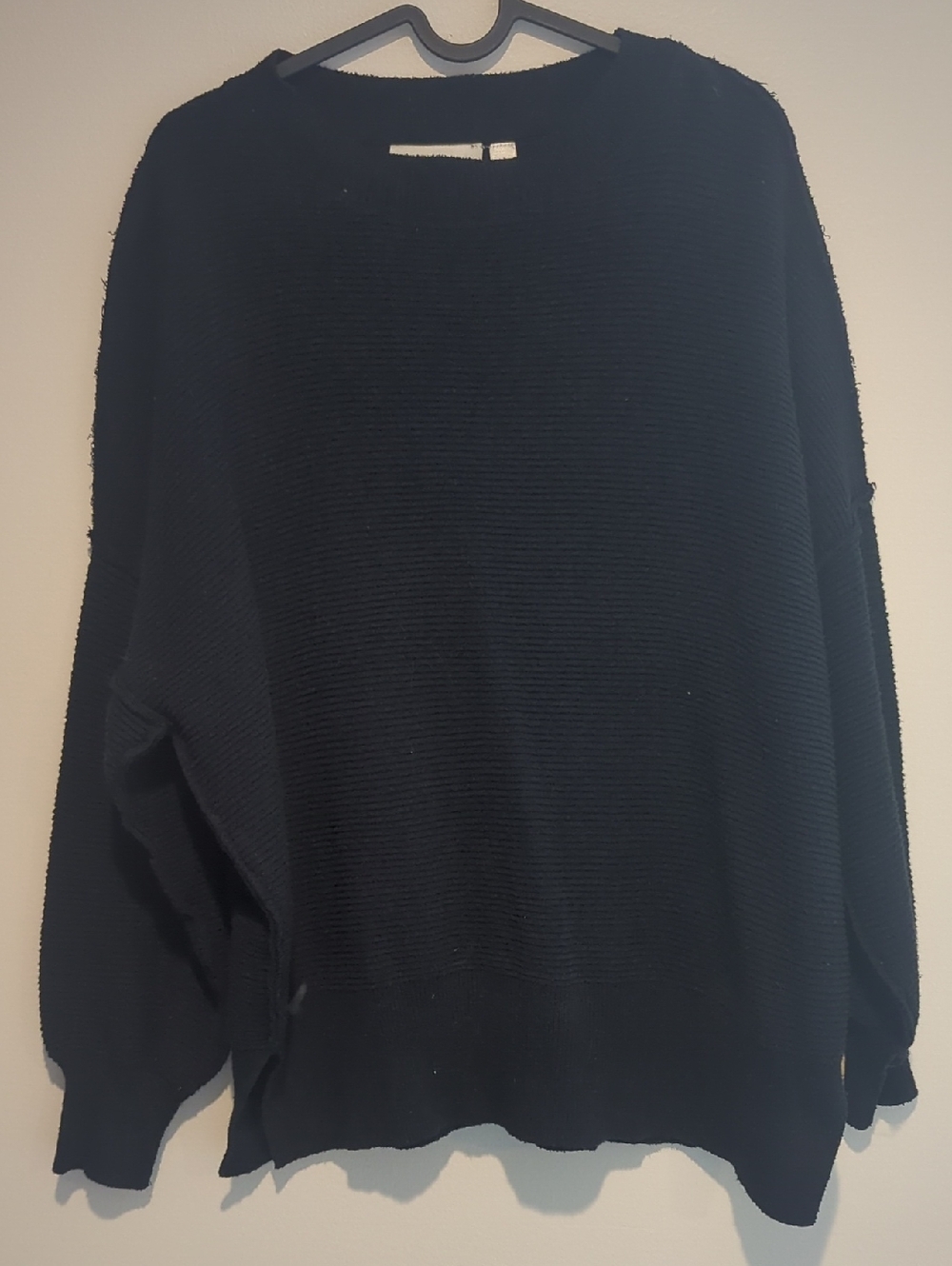 Rd Style Black Women's Ribbed Crewneck Sweater